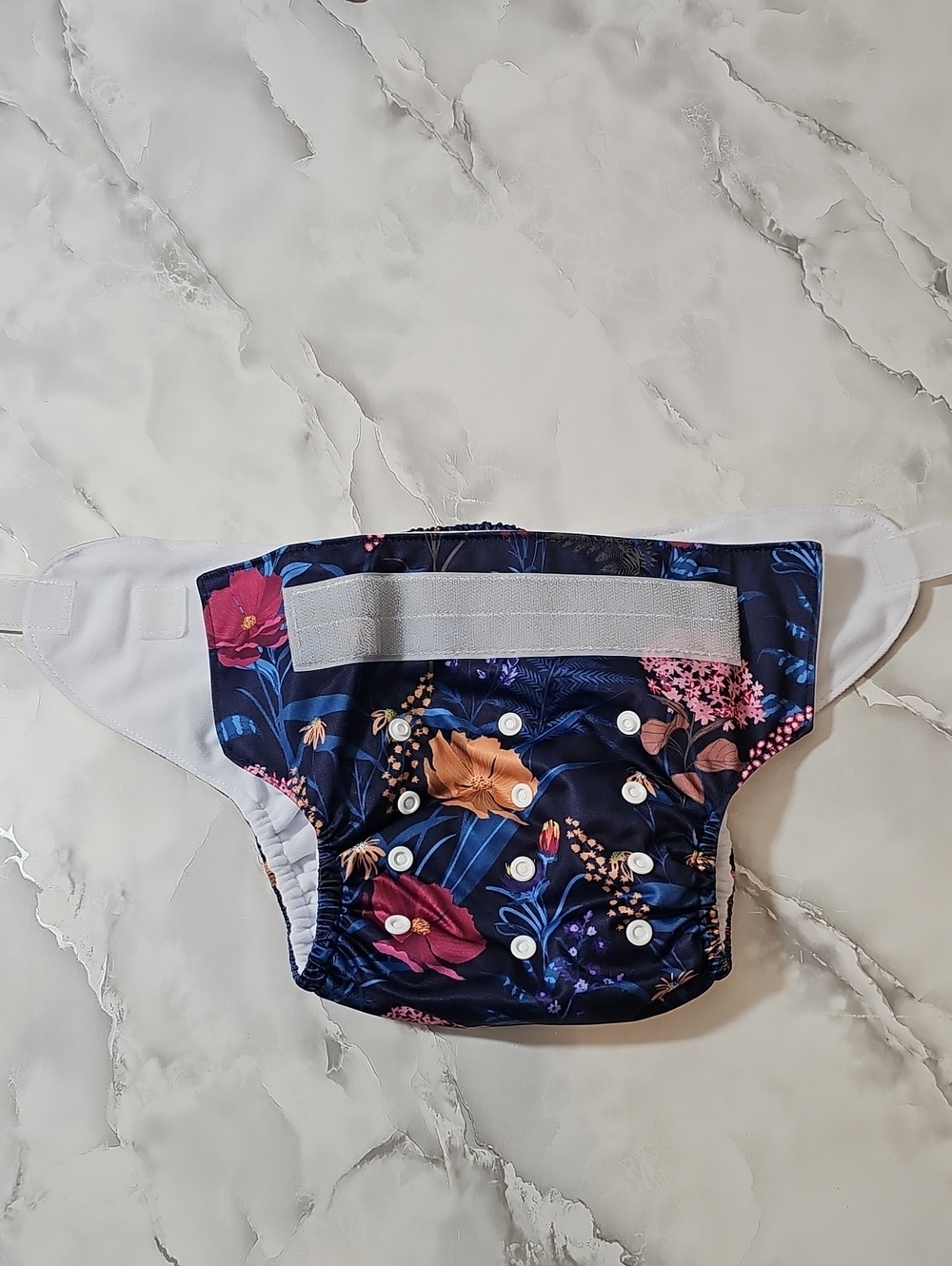 Large Reusable Pocket Cloth Diaper Adjustable Snaps Velcro Closure